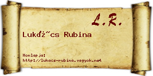 Lukács Rubina névjegykártya
