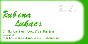 rubina lukacs business card
